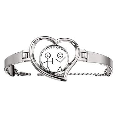 Imagem de N/A N/A Bracelete de arame para joias de coração Art Deco da linha traseira, medium, metal