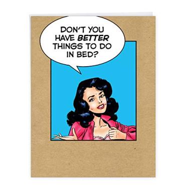 Imagem de NobleWorks - Cartão adulto Jumbo Get Well (21 x 28 cm) – Sensação atrevida melhor em breve, saudação de humor – Coisas melhores na cama J8102