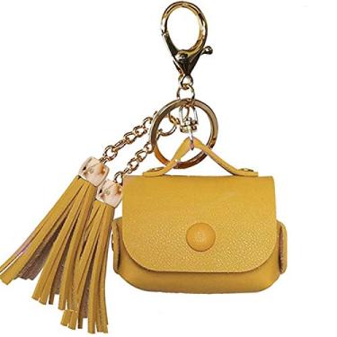 Imagem de MODOS LOGICOS Capa de carregamento para Apple AirPods Pro, capa de couro PU com borlas - amarela