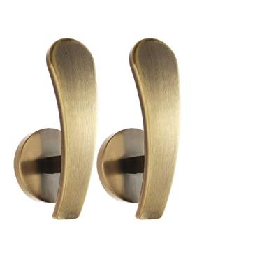 Imagem de 2 pçs ganchos de parede de metal para cortinas de cortina para porta cabide de parede para cortina gancho de borla para toalha para chapéu de pano, gold1