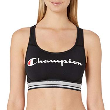 Imagem de Champion Sutiã esportivo feminino Double Dry Absolute Workout com estampa, Preto, P