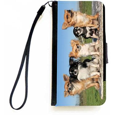 Imagem de Rikki Knight Capa carteira flip com design de cachorro Chihuahuas com aba magnética para Apple iPhone 5c
