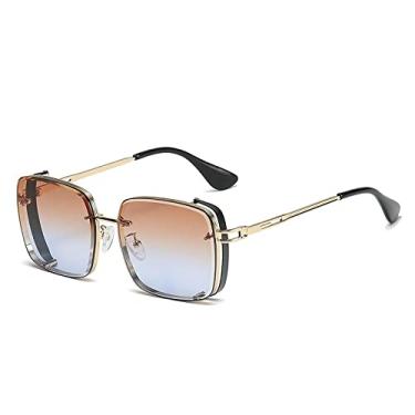 Imagem de Óculos de sol quadrado steampunk óculos de sol masculinos proteção uv design de luxo feminino óculos gafas de sol, 5, tamanho único
