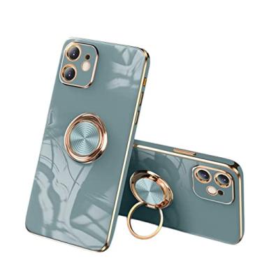 Imagem de ZiEuooo Capa de telefone macia com suporte de anel magnético para carro compatível com Xiaomi Mi 12 11 10 Ultra Pro Lite T Shell. Capa de suporte elegante fina e leve (cinza escuro, 10 Pro)