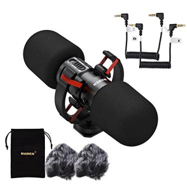 Imagem de Qudai MIC-08 Pro Mini Microfone na câmera Captador bidirecional Microfone de metal Supercardióide Redução de ruído inteligente Monitoramento em tempo real fone de ouvido Plug-and-play de 3,5 mm co BD