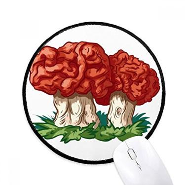 Imagem de DIYthinker Tapete de mouse bonito padrão de ilustração de cogumelo vermelho desktop escritório tapete redondo para computador