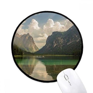 Imagem de DIYthinker Mouse pad paisagem natureza ciência lago montanha desktop escritório tapete redondo para computador