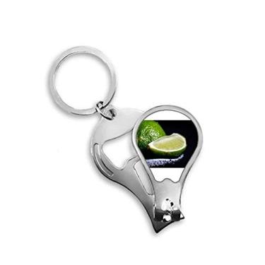 Imagem de Cortador de unhas com imagem de limão verde frutas frescas abridor de chaveiro tesoura