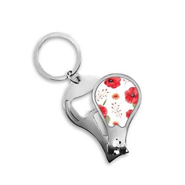Imagem de Aquarela flores orelhas de milho cortador de unhas abridor chaveiro tesoura