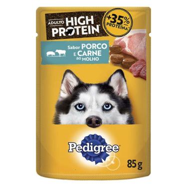 Imagem de Ração Úmida Pedigree High Protein Sachê Porco e Carne Ao Molho para Cães Adultos - 85 g