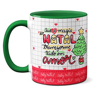Imagem de Caneca Que A Magia Do Natal Transforme Tudo Em Amor (Verde)