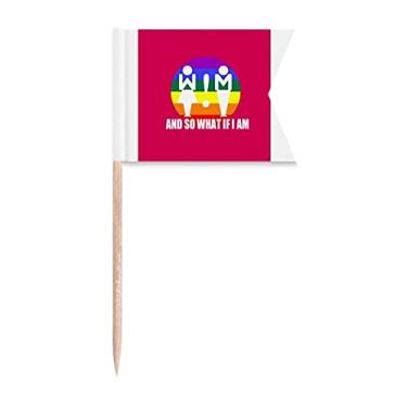 Imagem de And So What If I Am Art Deco Presente Bandeira de Palito de Dente, Marcação de Etiquetagem para Bolo de Festa Prato de Queijo