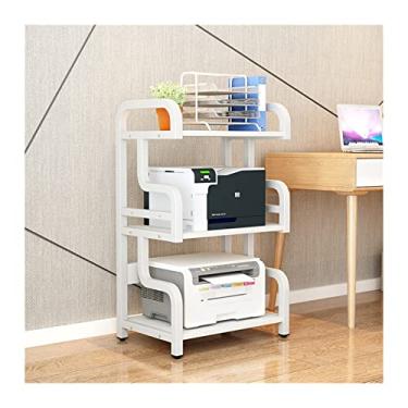 Imagem de KIZQYN Suporte de impressora para casa Rack de impressora prateleira de chão mesa copiadora de escritório rack de armazenamento multicamadas tipo agulha impressora de mesa (cor: D-3 camadas)