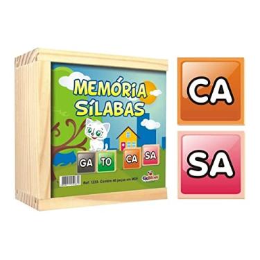 Imagem de Memória Sílabas Ciabrink Mdf 40pcs Caixa De Madeira