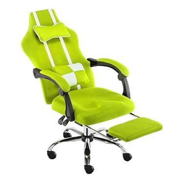 Imagem de cadeira de escritório E-sports Chair Ergonomic Computer Desk And Chair Apoio de braço Pedal Recliner Assento estofado Cadeira de trabalho de computador com encosto alto (cor: verde) needed