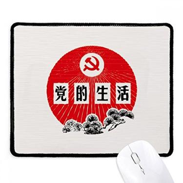 Imagem de Mousepad com emblema de festa comunista chinesa de pinheiro, tapete de borracha para jogos
