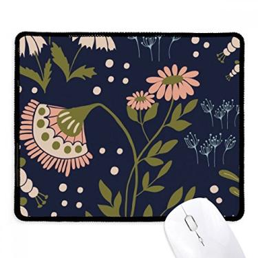 Imagem de Mousepad de pintura de plantas rosa selvagem borda costurada tapete de borracha para jogos