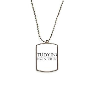 Imagem de DIYthinker Colar para animais de estimação com pingente de corrente de aço inoxidável para estudar engenharia