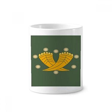 Imagem de Suporte de caneta de escova de dentes dourada da cultura japonesa com suporte de cerâmica