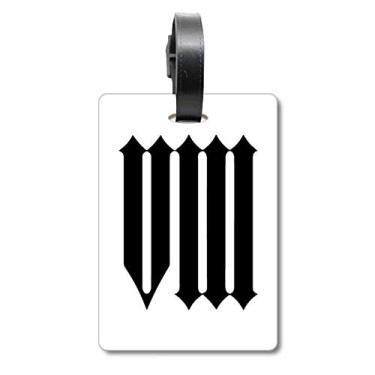 Imagem de Numerais romanos Oito em silhueta preta, bolsa de bagagem, etiqueta para bagagem, etiqueta para pendurar