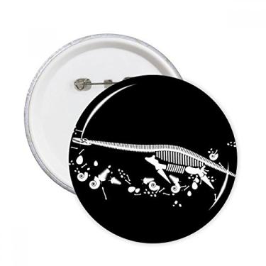 Imagem de Ossos de Dinossauro Pequenos Pinos Redondos Emblema Decoração de Roupas 5 peças Presente