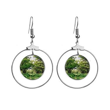 Imagem de Brincos Cenário Natureza Florestal Verde Pingente Joia Cenário Cenário