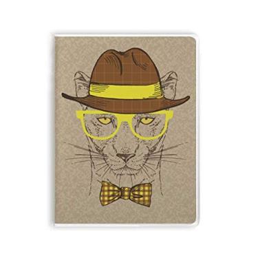 Imagem de Óculos de leopardo bonito presente Art Deco, moderno, caderno, capa de chiclete, diário de capa macia