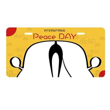 Imagem de DIYthinker Elegant Black Cat Lover Animal Art contorno placa placa de carro decoração Dia da Paz