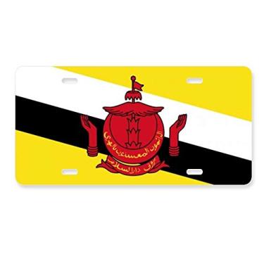 Imagem de DIYthinker Brunei Bandeira Nacional da Ásia, Placa de Carro Decoração de Carro Acessório de Aço Inoxidável