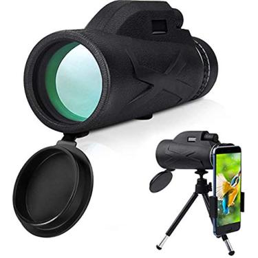 Imagem de Telescópio monocular - 80X100 Monocular HD de alta potência, com suporte para smartphone e tripé Monocular à prova d'água com para observação de pássaros, acampamento, caminhada, viagens