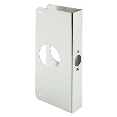 Imagem de Prime-Line MP9452 Reforçador de fechadura e porta, 3,5 cm x 6 cm, aço inoxidável, acabamento natural (pacote único)