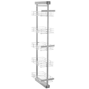 Imagem de Coluna Deslizante com Corrediça 5 Cestos Aramados para Armário 147cm Schmitt