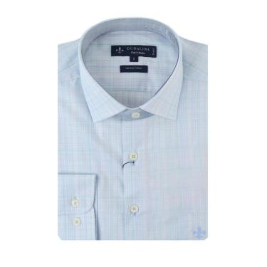 Imagem de Camisa Masculina Dudalina ML Slim Fit Xadrez Azul Claro - 5304224-Masculino
