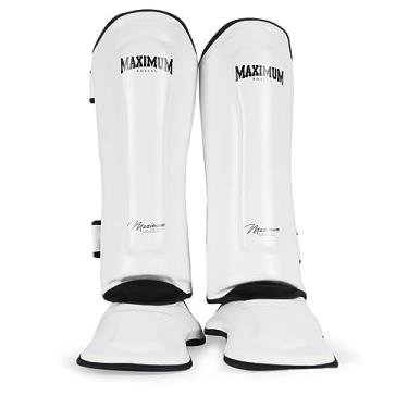Imagem de Par De Caneleira Classic Maximum Muay Thai Kickboxing (GG, Branco-preto)