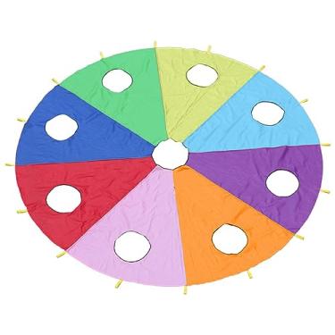 Imagem de Jogo de Toupeira de Pára-quedas Com Guarda-chuva, Vara de Toupeira de Pára-quedas Inflável Infantil, 9 Furos para Jardim de Infância