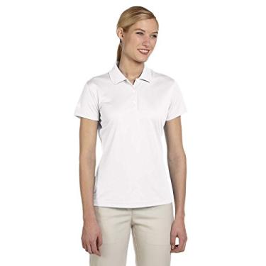 Imagem de Camisa polo feminina b sica de manga curta Adidas Golf A131, Branco, Medium