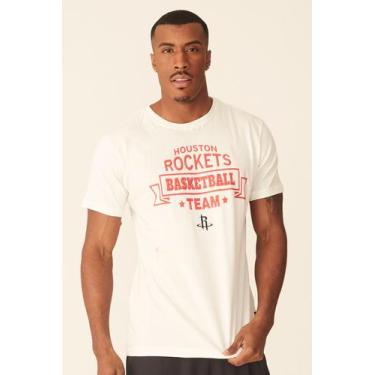 Imagem de Camiseta Nba Estampada Houston Rockets Casual Off White