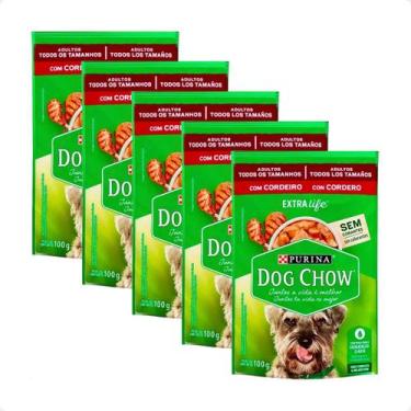 Imagem de 5 Unid Ração Úmida Dog Chow Cães Adultos Sabor Cordeiro 100G