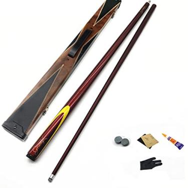 Imagem de LIUHD Conjunto de tacos de sinuca, de fibra de carbono, para sinuca 57, artesanal, 1/2 sinuca articulada, removível, fácil de armazenar jogos em ambientes internos ao ar livre, vinho tinto, caixa de varão