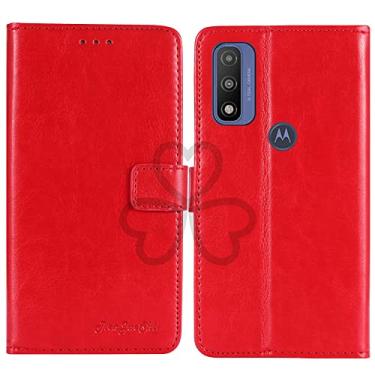Imagem de TienJueShi Capa protetora de couro flip retrô com suporte vermelho para celular TPU silicone para Lenovo K14 Plus 6,5 polegadas capa de gel carteira Etui