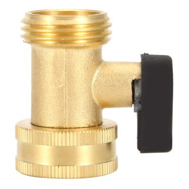 Imagem de OUKENS Válvula de desligamento de latão Conector de mangueira de jardim, 3/4 DN20 Conector de mangueira de válvula de esfera de passagem única reta de latão para uso no jardim