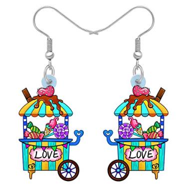 Imagem de DALANE Brincos de acrílico para carrinho de comida, caminhonete de sorvete, frutas, presentes de pizza fofos, joias inovadoras para mulheres e meninas, 29mm x 28mm, Acrílico, Sem pedra preciosa