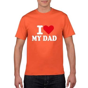 Imagem de Camiseta I Love My Dad - Camiseta de manga curta para mostrar seu amor e apreço por seu pai, Laranja, 3G