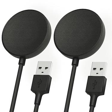 Imagem de Sinoacc Pacote com 2 carregadores de 100 cm para Samsung Galaxy Watch 7/6/6 Classic/5/5 Pro/4/4 Classic/3/Active 2/Active/Ultra/Fe Galaxy Watch, cabo de carregamento magnético sem fio USB