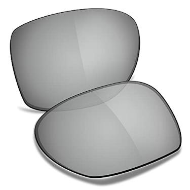 Imagem de TRUSHELL Lentes de reposição polarizadas para óculos de sol Oakley Gauge 8 L OO4124 62 mm prateado espelhado - Polarizadas