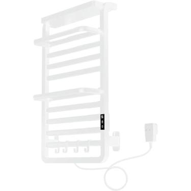 Imagem de Toalheiro radiador, toalheiro aquecedor de toalhas 140W para banheiro, toalheiro radiador com tela LED e APP, toalheiro elétrico com ganchos removíveis e hastes suspensas removíveis