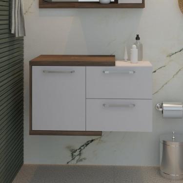 Imagem de Armário Gabinete Nexus 83P Contemporâneo Nogal/Branco Chess