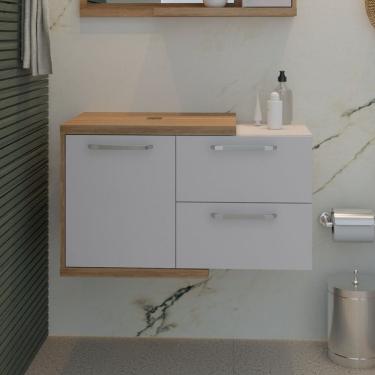 Imagem de Armário Gabinete Nexus 83P Contemporâneo Lâmina Mel/Branco Chess