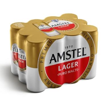 Imagem de Amstel Cerveja Lager Puro Malte, Lata 350ml, Pack 12 Unidades
