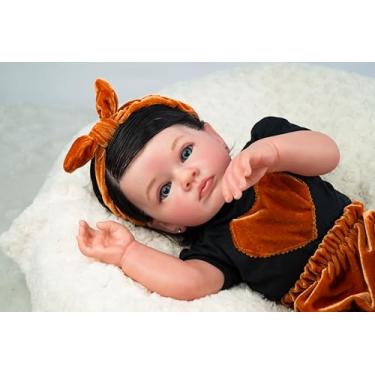 Imagem de BONECA BEBE REBORN REALISTA BABY MORENA COM ENXOVAL COMPLETO